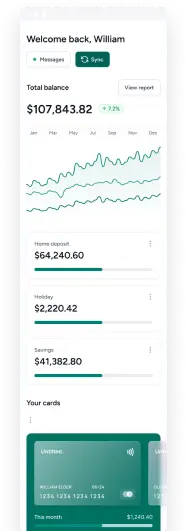 Screenshot of a mobile dashboard